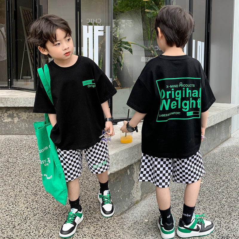 Summer Boys Round Neck Short Sleeve T-Shirt - Bambinos Boutique for boys